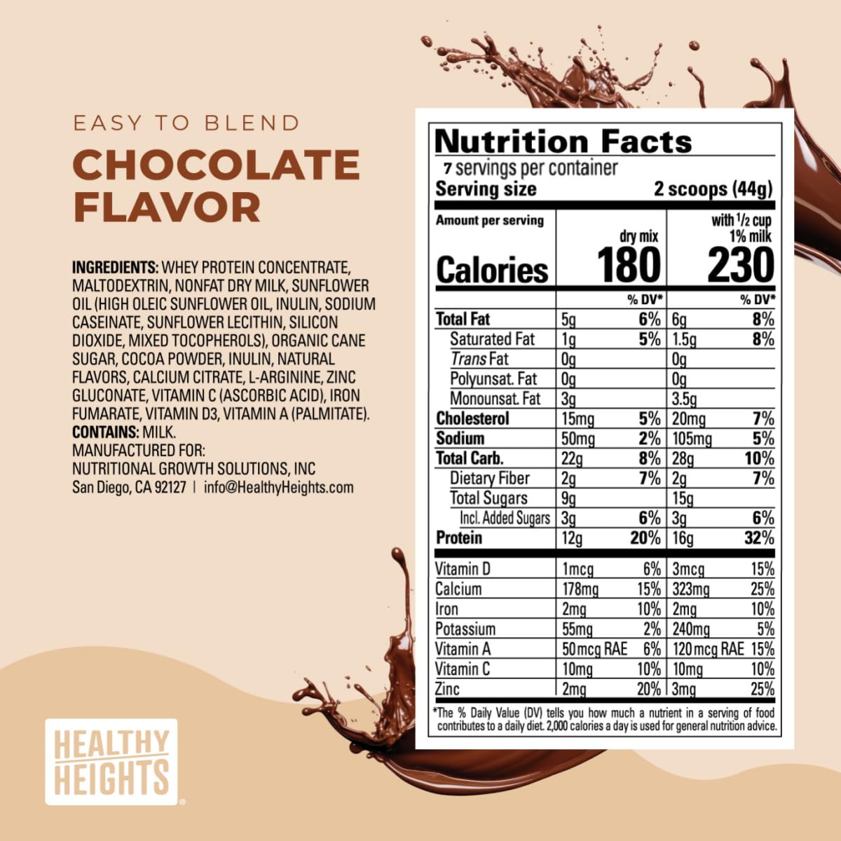 Healthy Heights Grow Daily shake with spoon for quick snack