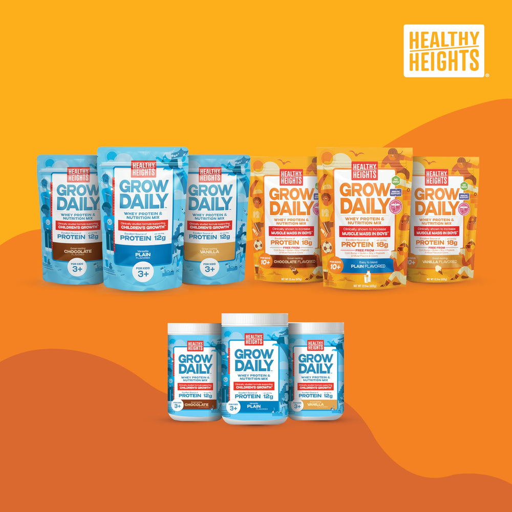 Pancake idea using Healthy Heights Grow Daily chocolate protein as a fueling option.
