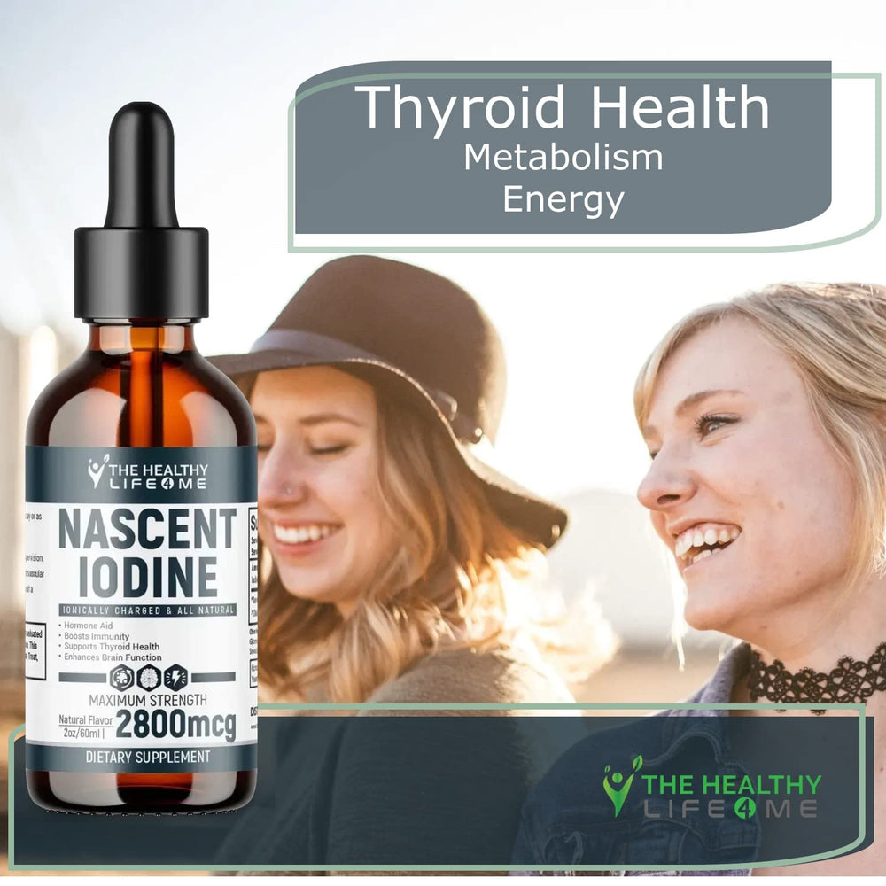 THE HEALTHY LIFE 4 ME Nascent Iodine dropper dispense illustrating controlled drops