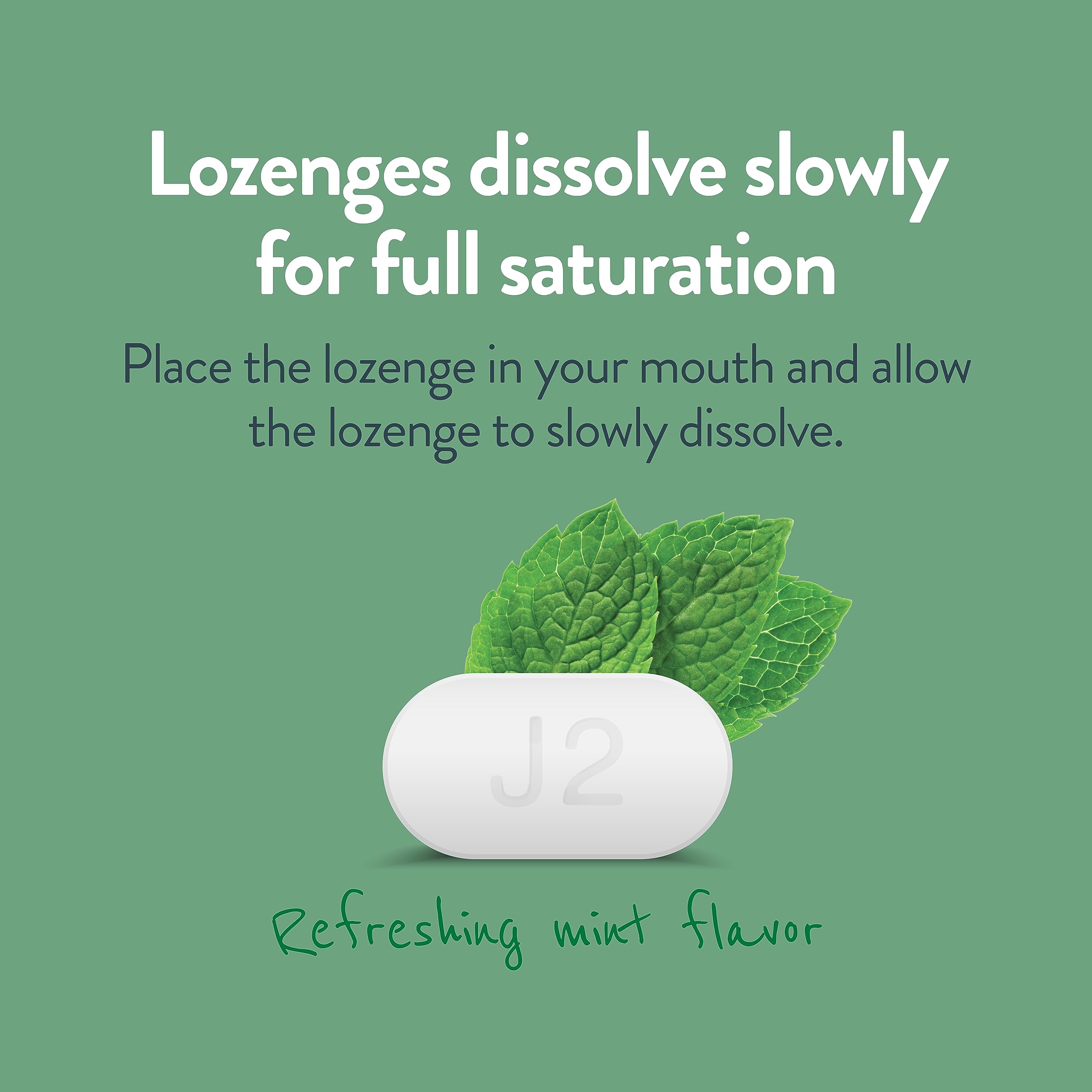 Healthy Living Nicotine Lozenge Mint 2 mg label communicates strength and dosage.