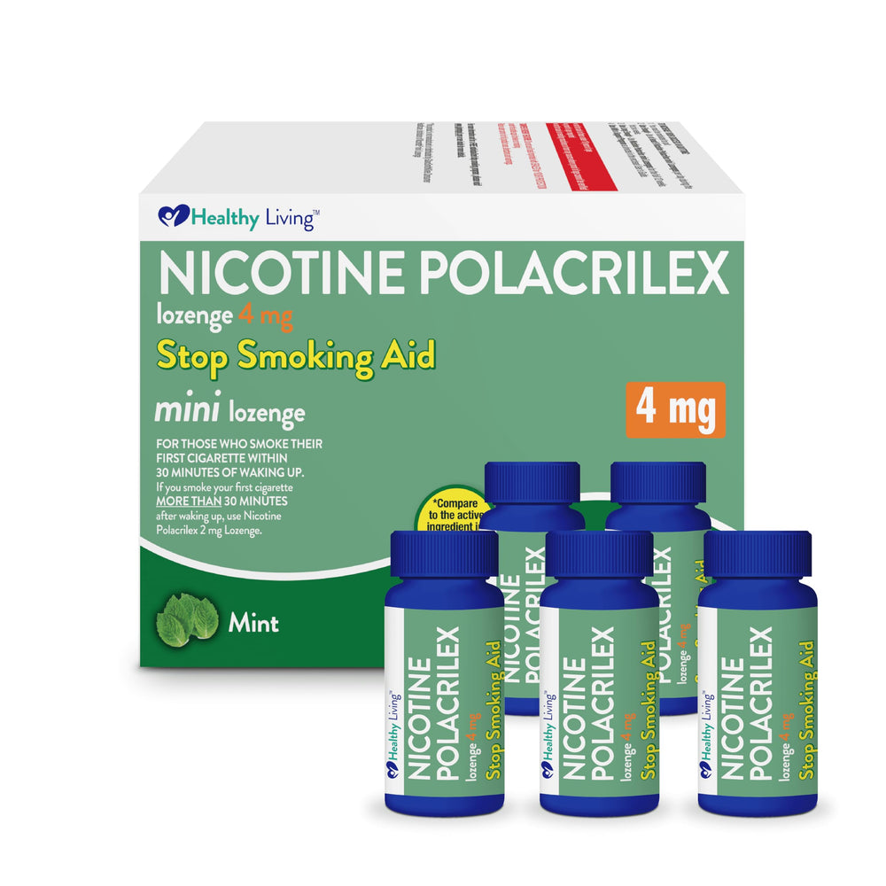 Healthy Living Nicotine Mini Lozenges mint pack for craving control on the go.