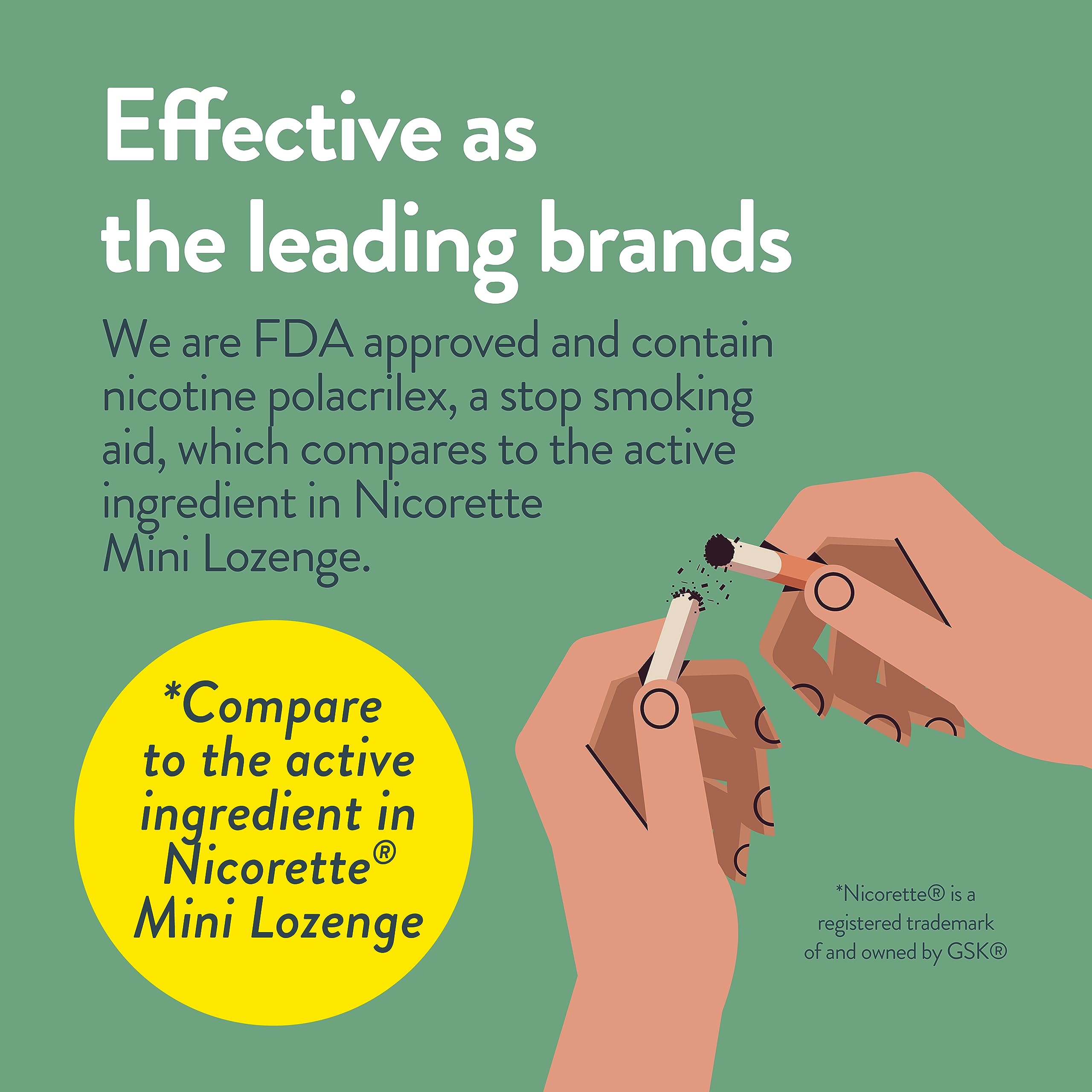 Healthy Living Nicotine Mini Lozenges pack-open illustrates long-lasting supply.