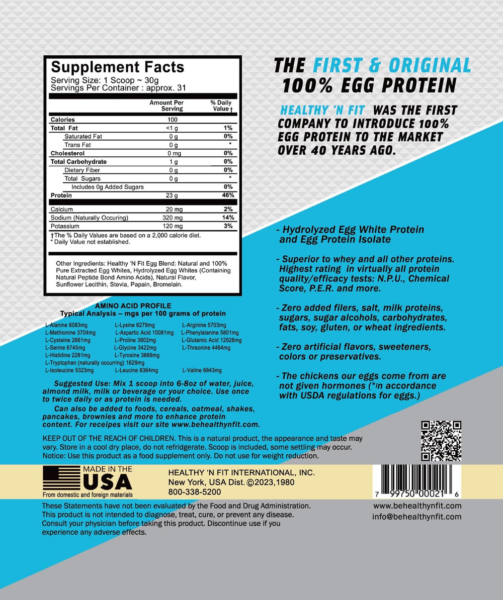 Healthy 'N Fit egg protein vanilla ice cream packaging — clear labeling of non GMO and zero added sugars