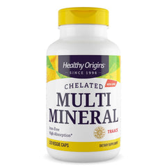 Healthy Origins Chelated Multi Mineral bottle highlighting bioavailable minerals for daily use.
