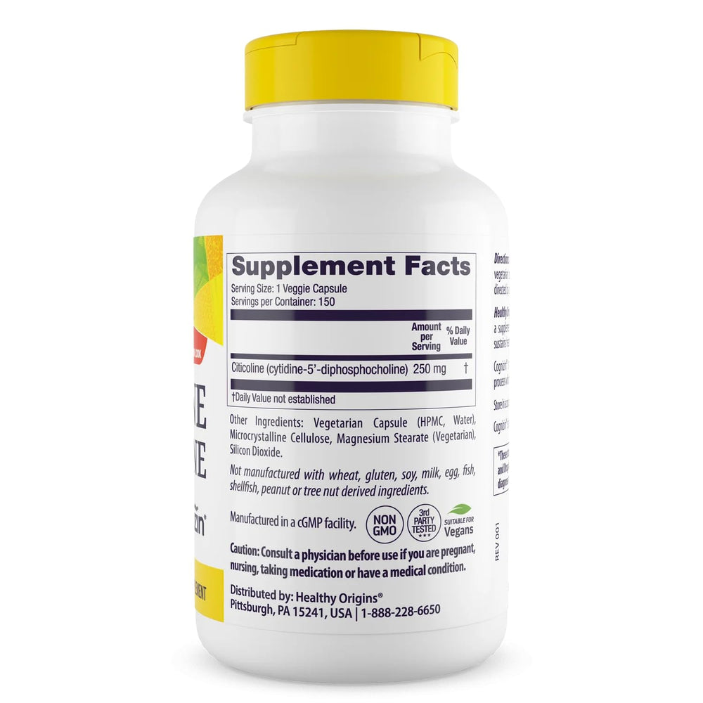 Healthy Origins Cognizin veggie capsules pack ready for daily cognitive support.