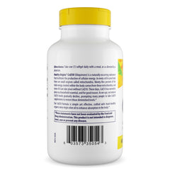 Healthy Origins CoQ10 600 mg bottle with yeast fermentation badge signals bioavailability.