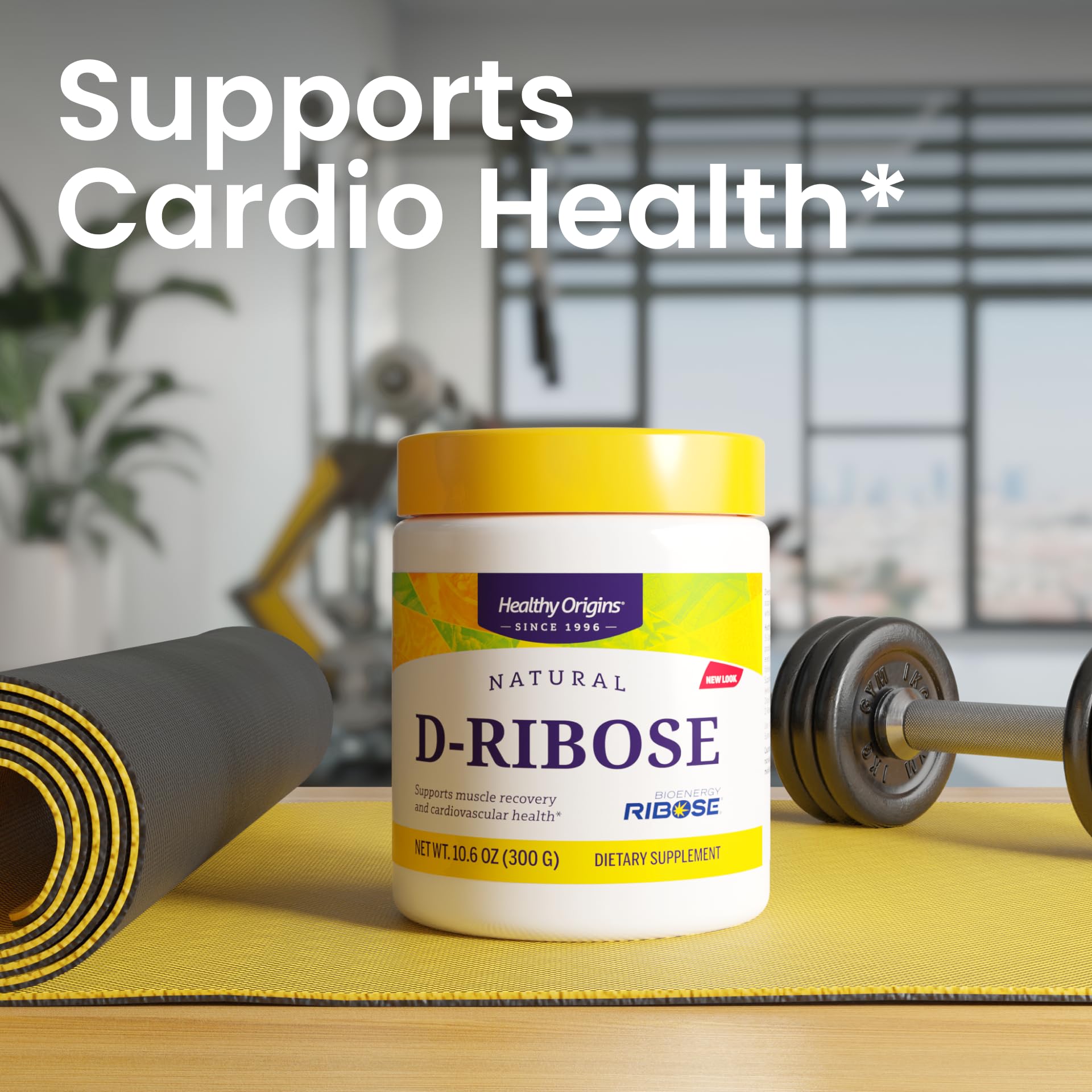 Healthy Origins D-Ribose powder measuring scoop emphasizes simple portion control.