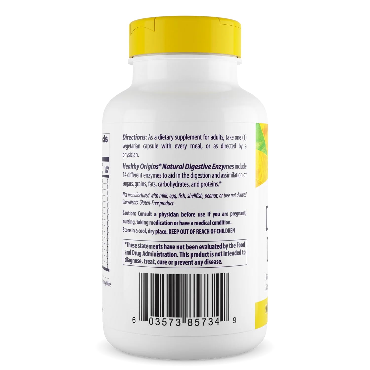 Healthy Origins Digestive Enzymes capsules close-up aiding nutrient absorption.