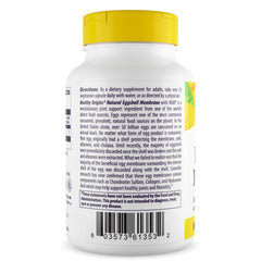 Close-up of Healthy Origins Eggshell Membrane label highlighting product features.
