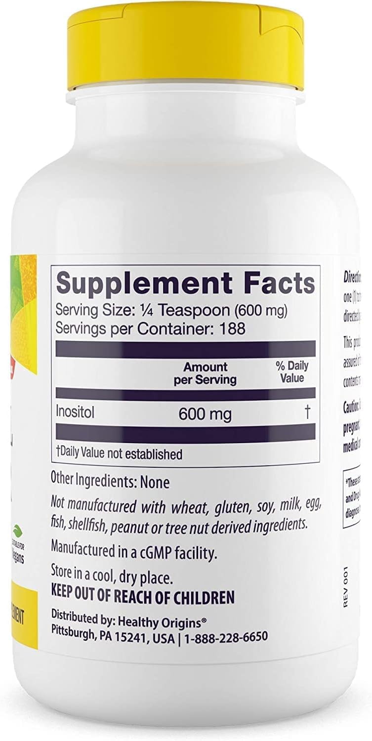 Healthy Origins Inositol Powder scoop release highlights easy integration into smoothies and daily routines.