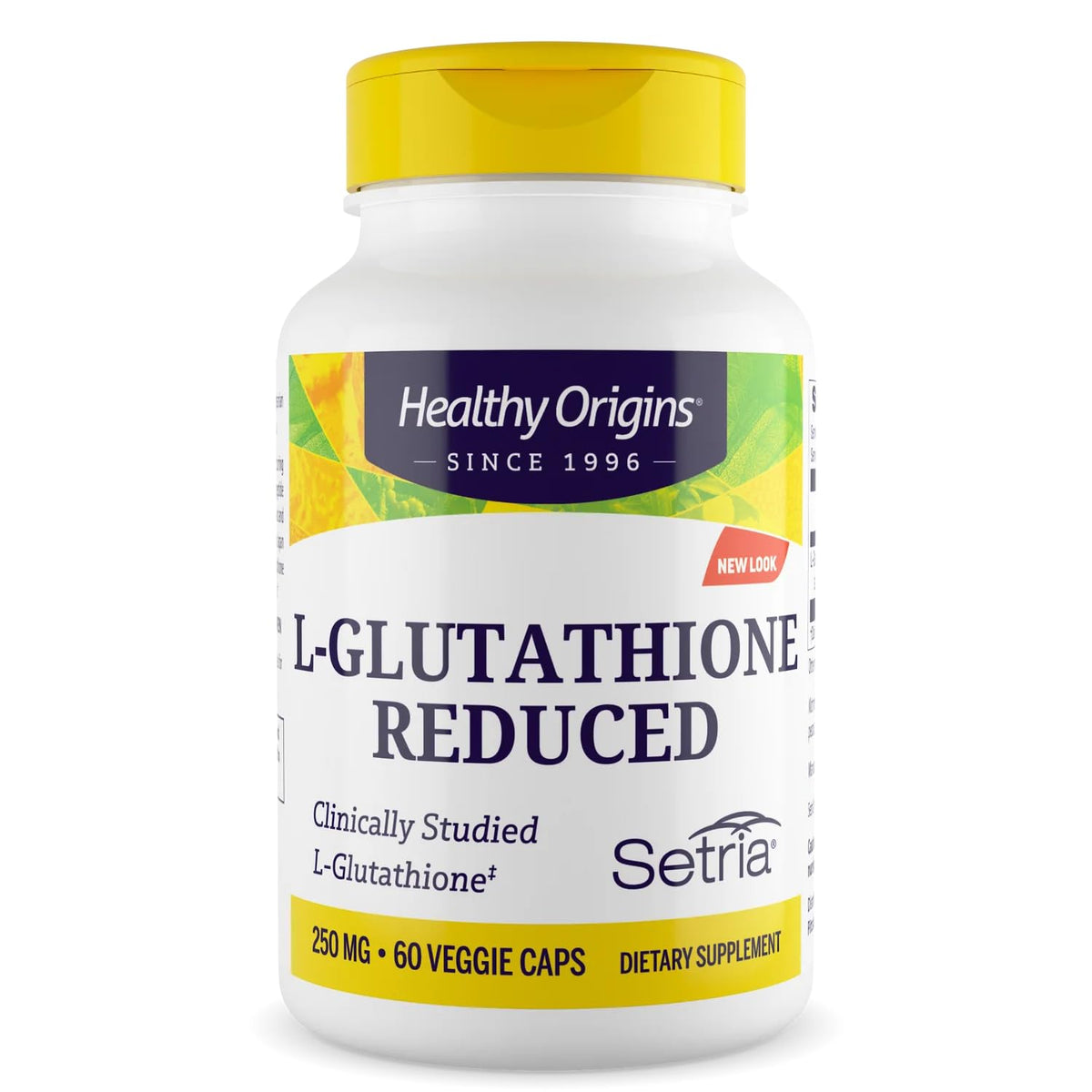 Healthy Origins L-Glutathione 250 mg bottle supports daily antioxidant protection.