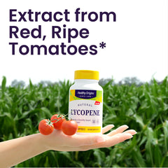 Non-GMO gluten-free claim on Healthy Origins Lycopene 15 mg bottle label