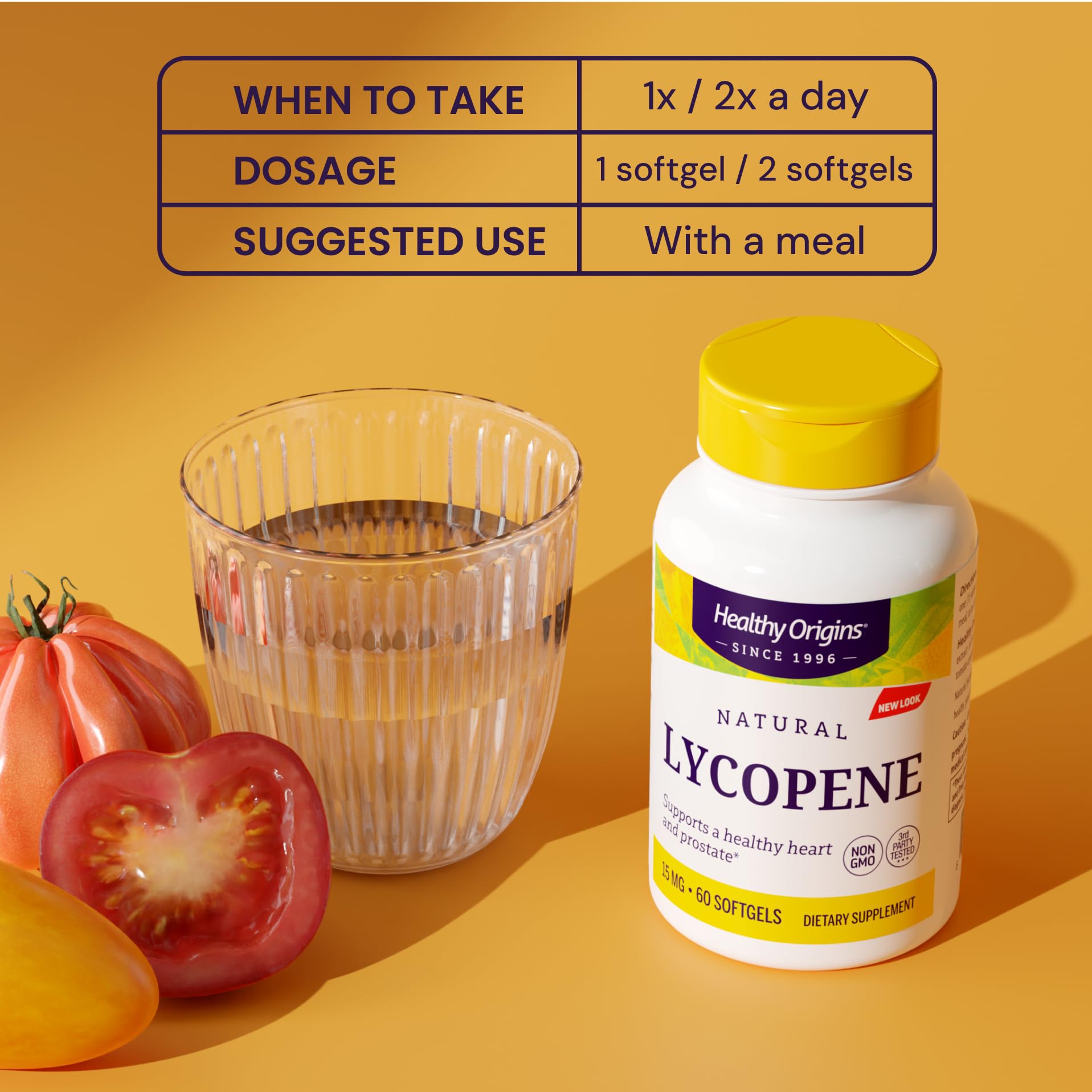 Holding Healthy Origins Lycopene 15 mg softgels for easy daily use