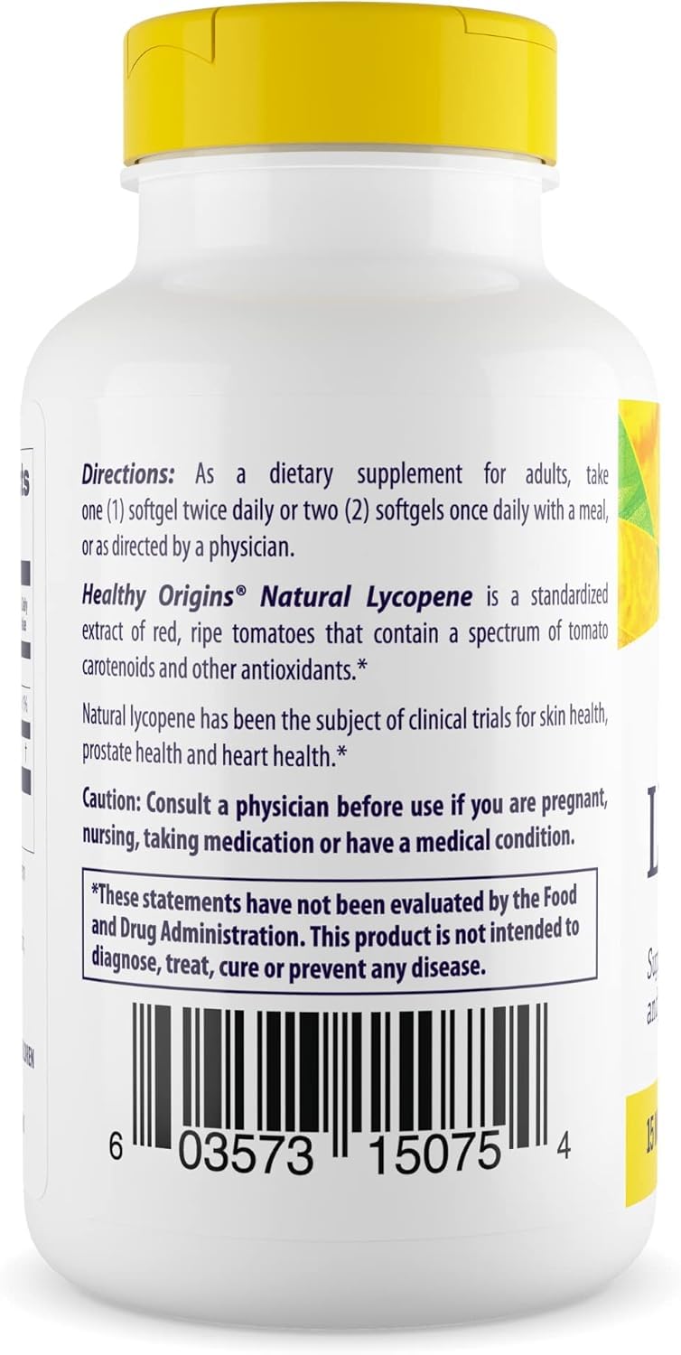 Tomato carotenoids from Healthy Origins Lycopene 15 mg illustrating natural ingredients