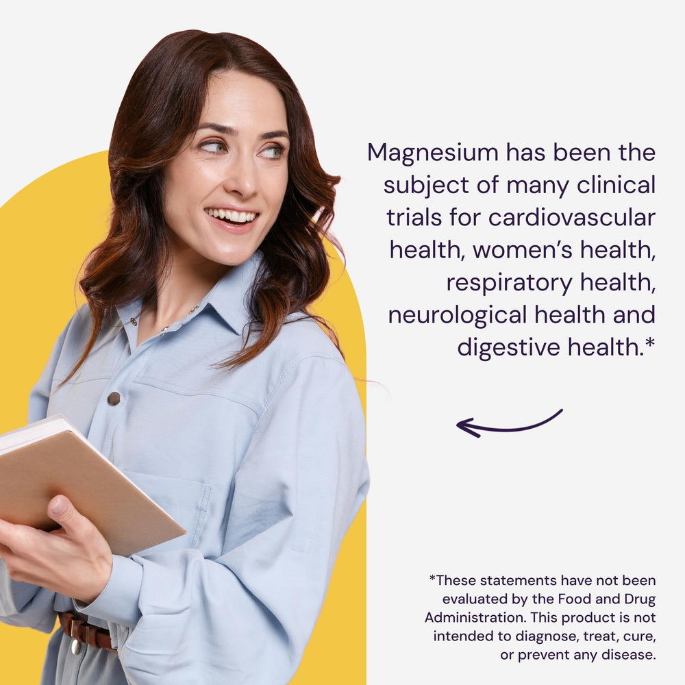 Capsules inside the bottle showing compact, easy-to-swallow magnesium bisglycinate chelate.