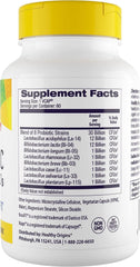 Healthy Origins probiotic capsules close-up highlighting easy daily intake