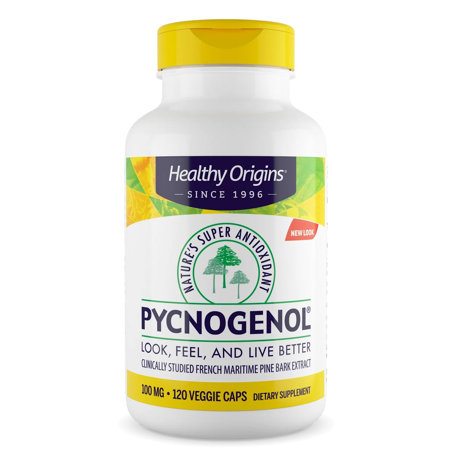 Healthy Origins Pycnogenol 100 mg bottle offering daily antioxidant support