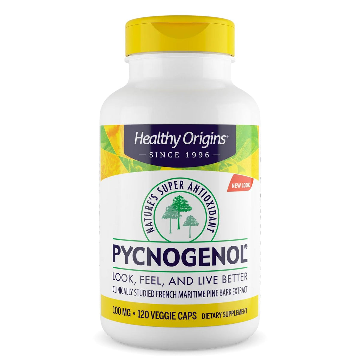 Healthy Origins Pycnogenol 100 mg bottle offering daily antioxidant support