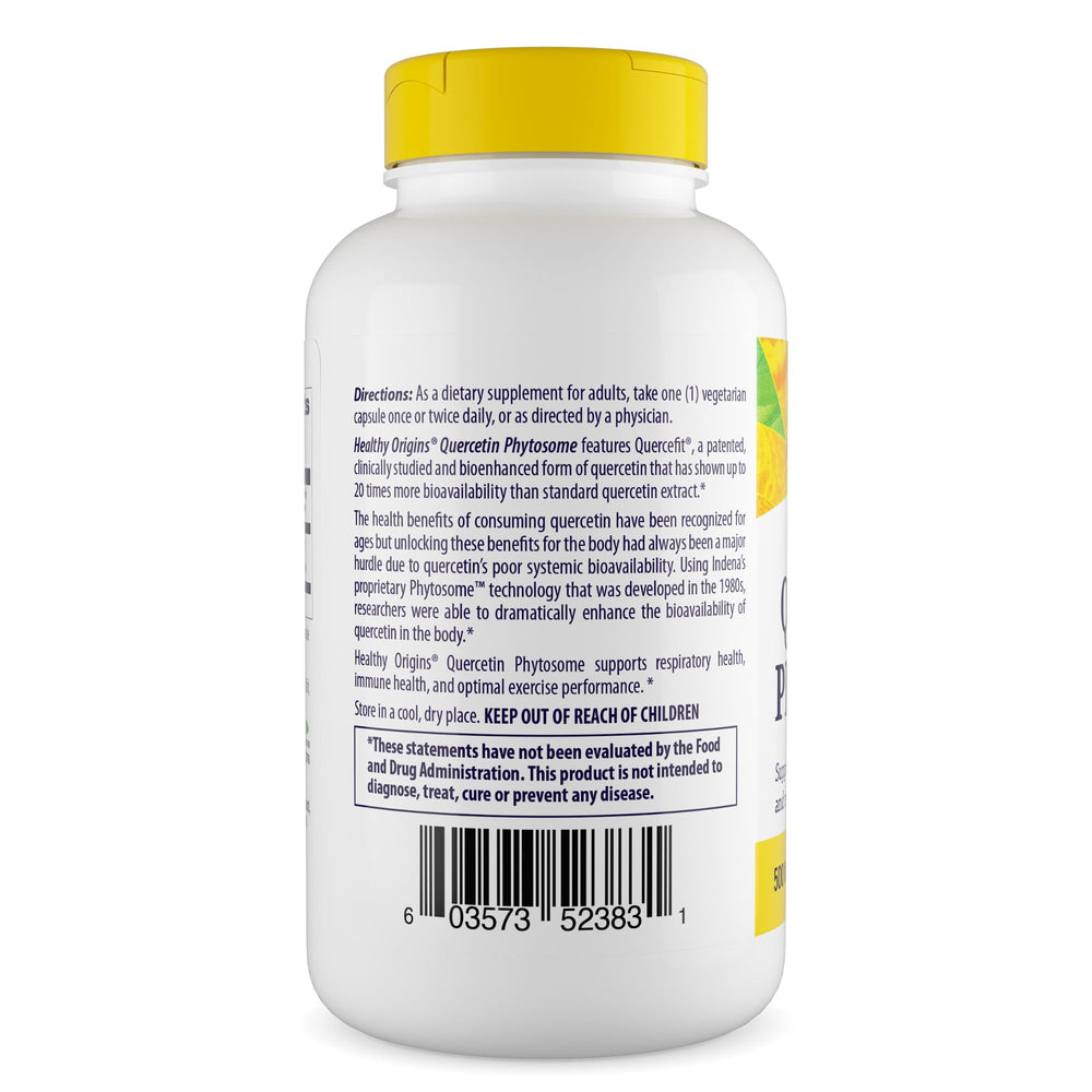 Healthy Origins Quercetin Phytosome bottle pour showing convenient dosing