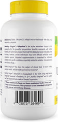 Healthy Origins Ubiquinol 100mg label highlights ingredient transparency and Kaneka QH quality.
