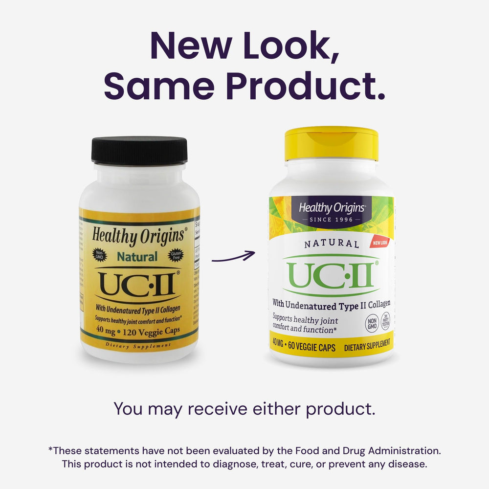 Bottle back label with directions and ingredients for UC-II