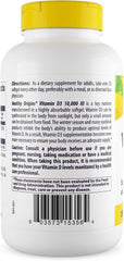 Healthy Origins D3 bottle close-up highlights gluten-free formula.