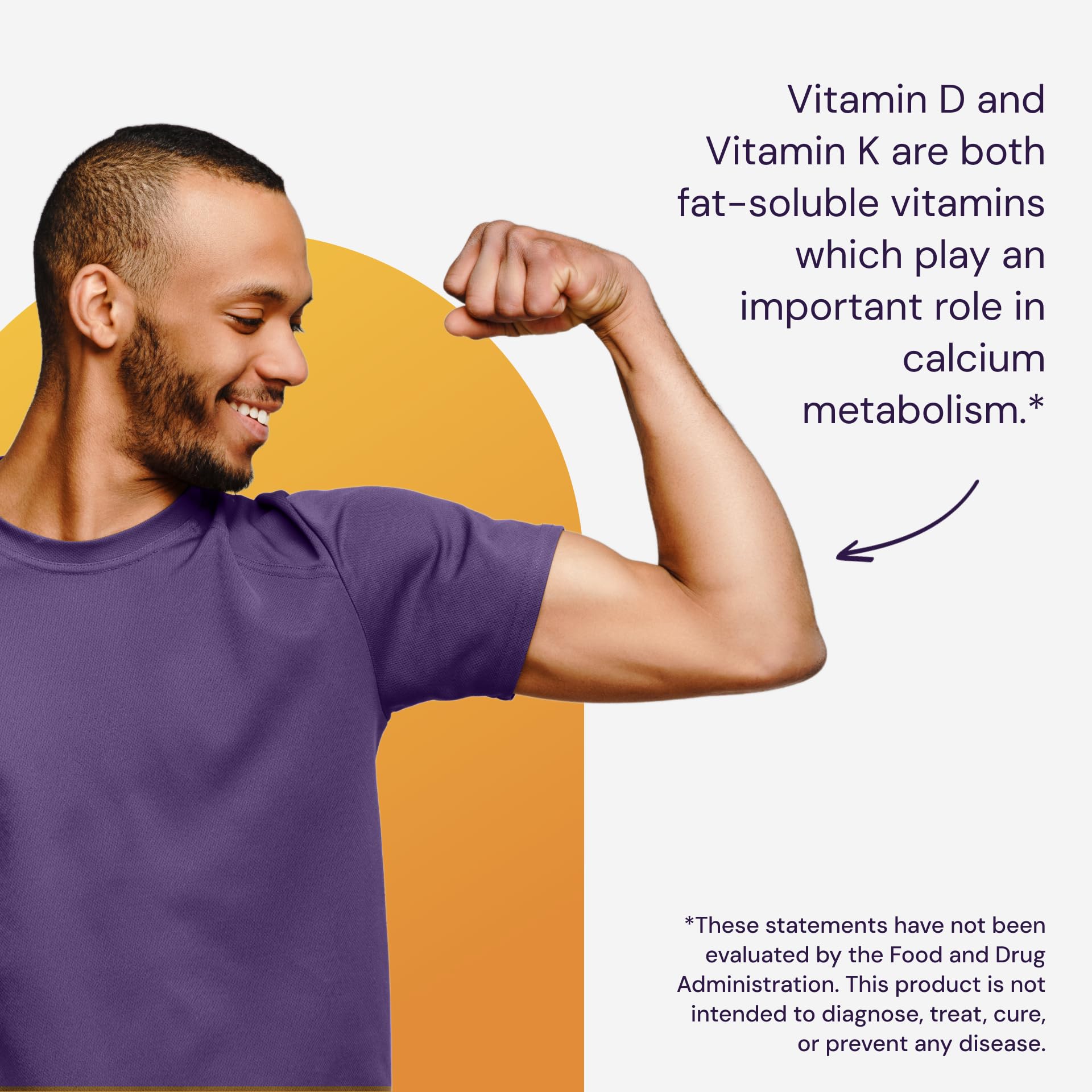 Packaging scene illustrating a convenient vitamin D3 + K2 supplement routine