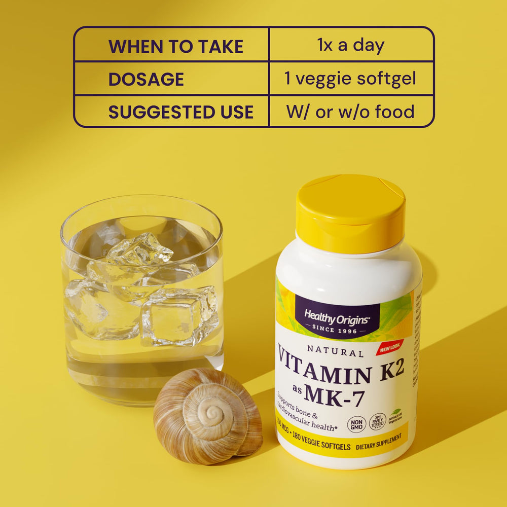Healthy Origins Vitamin K2 MK-7 packaging showcases non-GMO commitment