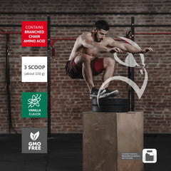 Barbarus protein powder close-up with creatine blend for performance support