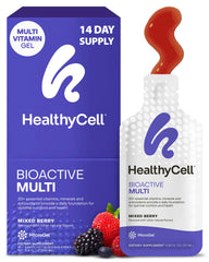 HealthyCell Bioactive daily liquid multivitamin berry gel pack ready for daily use and flavor