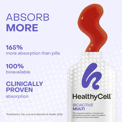 HealthyCell on-the-go gel packs offer convenient daily nutrition anywhere.