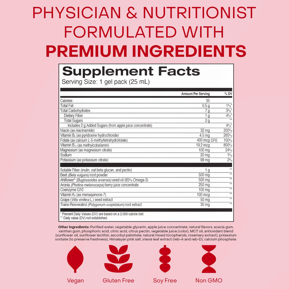 HealthyCell travel-pack demonstrating portable daily heart nutrition.