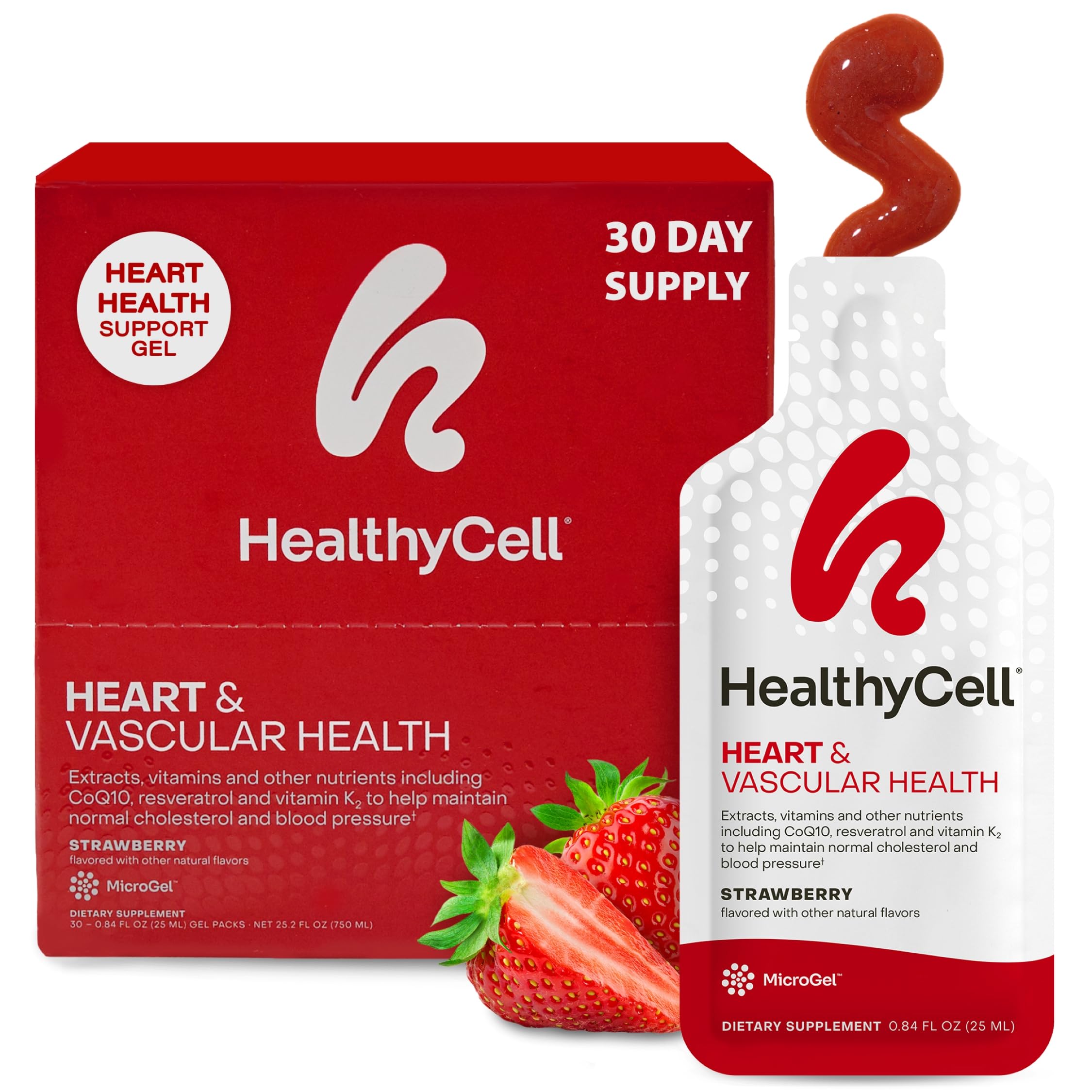 HealthyCell Heart & Vascular Health gel-pack front view supporting daily wellness