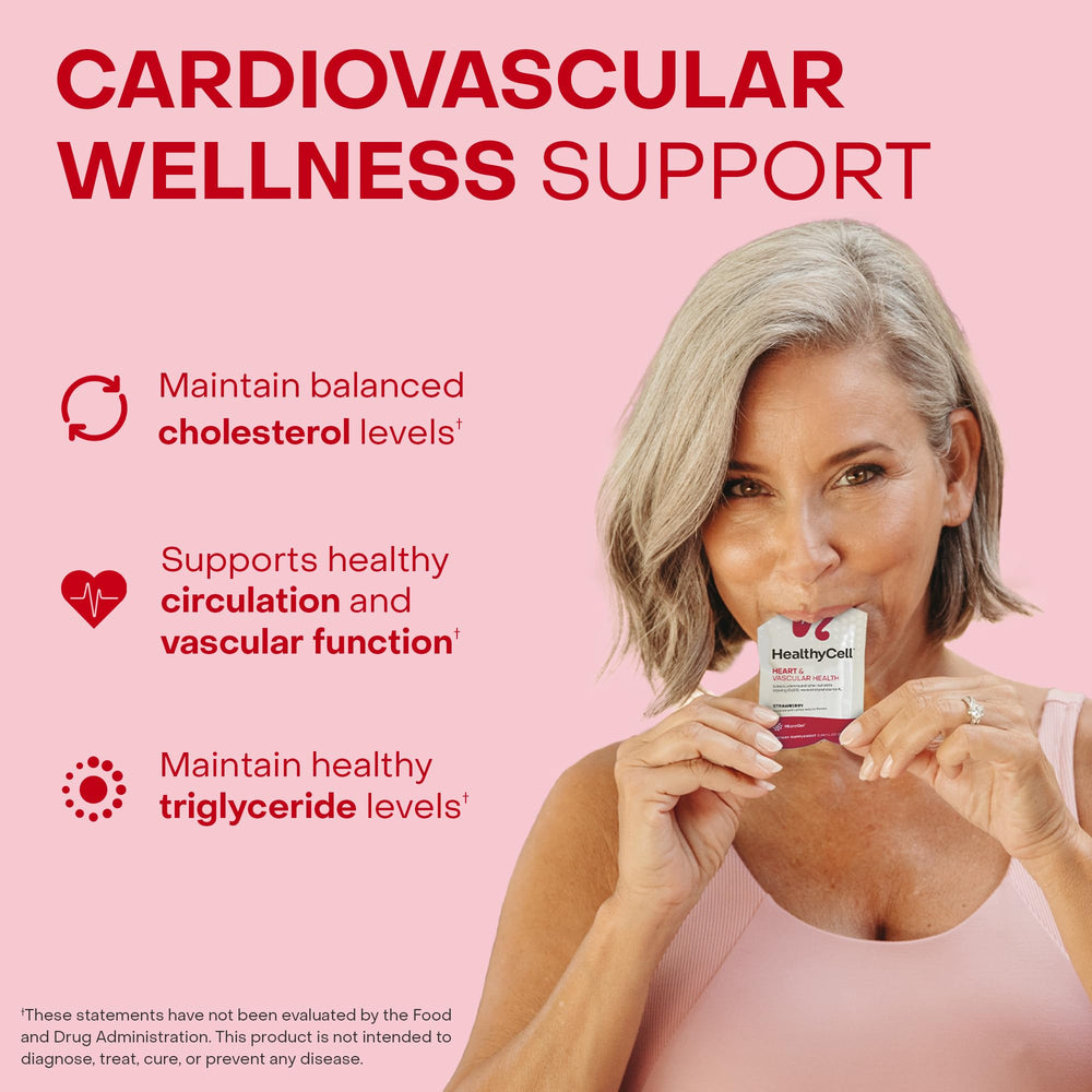 HealthyCell ingredients with CoQ10 and beet root for cardiovascular support