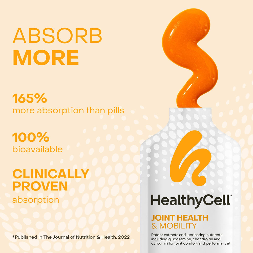 HealthyCell MicroGel absorption graphic highlights 165 percent increase