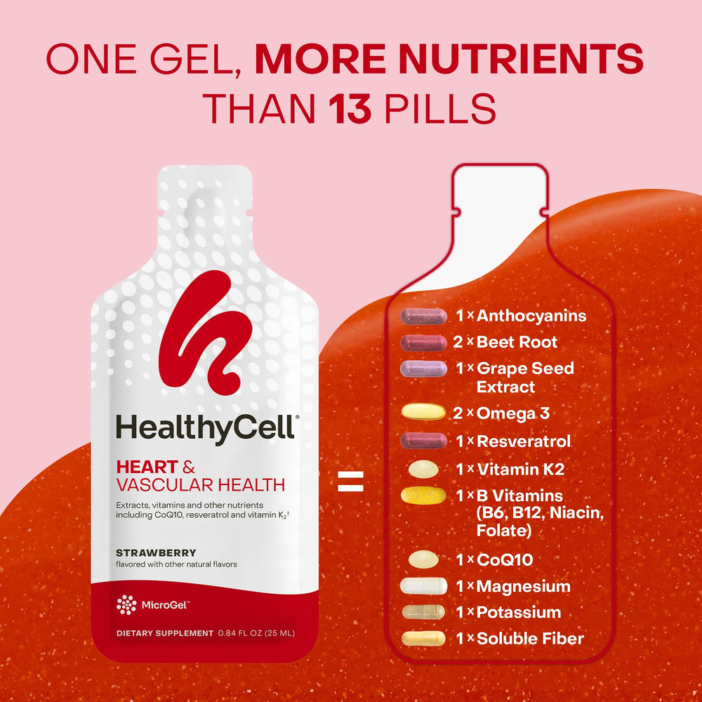 HealthyCell strawberry-flavored gel pack ready to enjoy