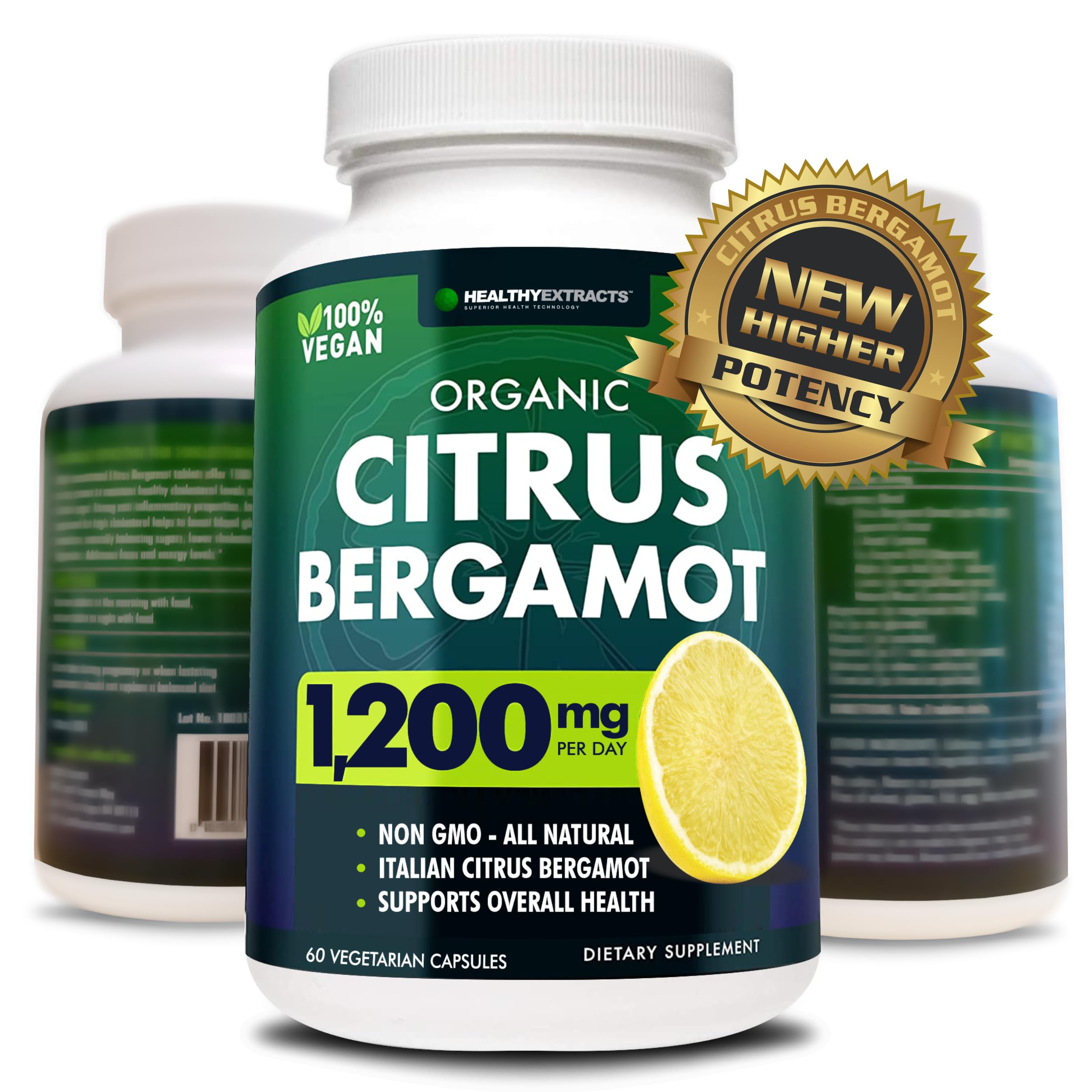 Healthy Extracts Citrus Bergamot bottle with capsules for daily vitality and polyphenol support