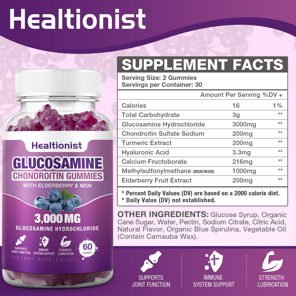 Healtionist two-pack gummies side view for easy daily use.