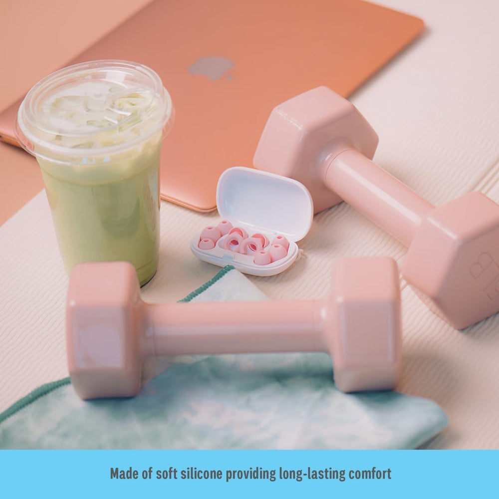 HEAR HUSH HOOPS compact pink ear plugs for pocket carry