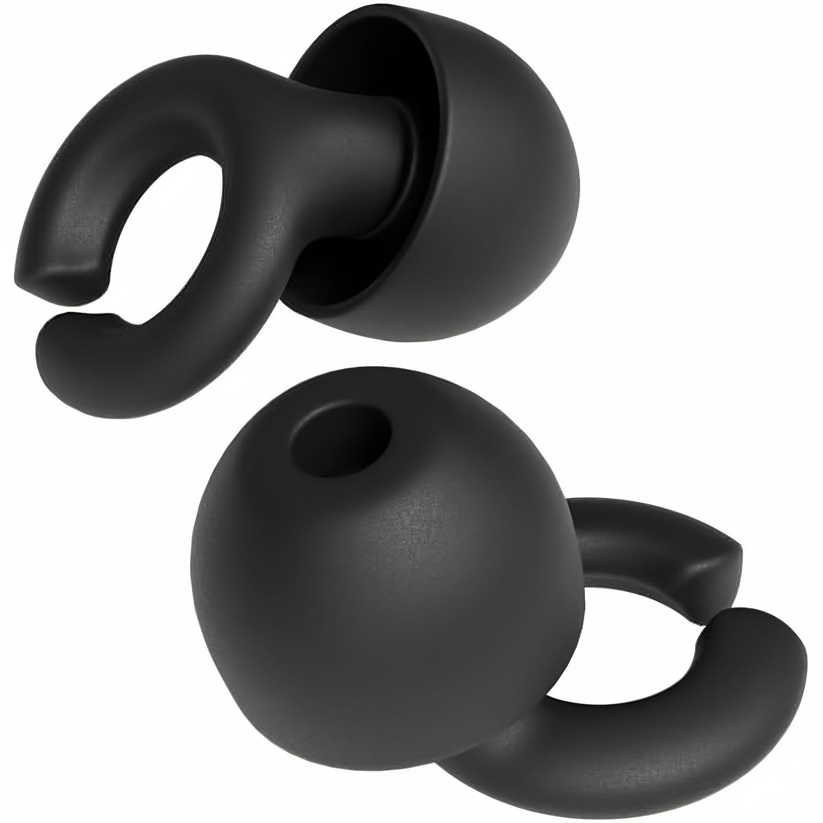 HEAR HUSH HOOPS ear plug in black for soft comfort and noise reduction during sleep.