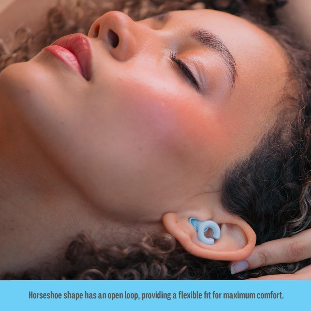 HEAR HUSH HOOPS horseshoe design reduces pressure for long-term comfort.