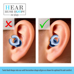 HEAR HUSH HOOPS soft silicone material provides comfortable wear all night.