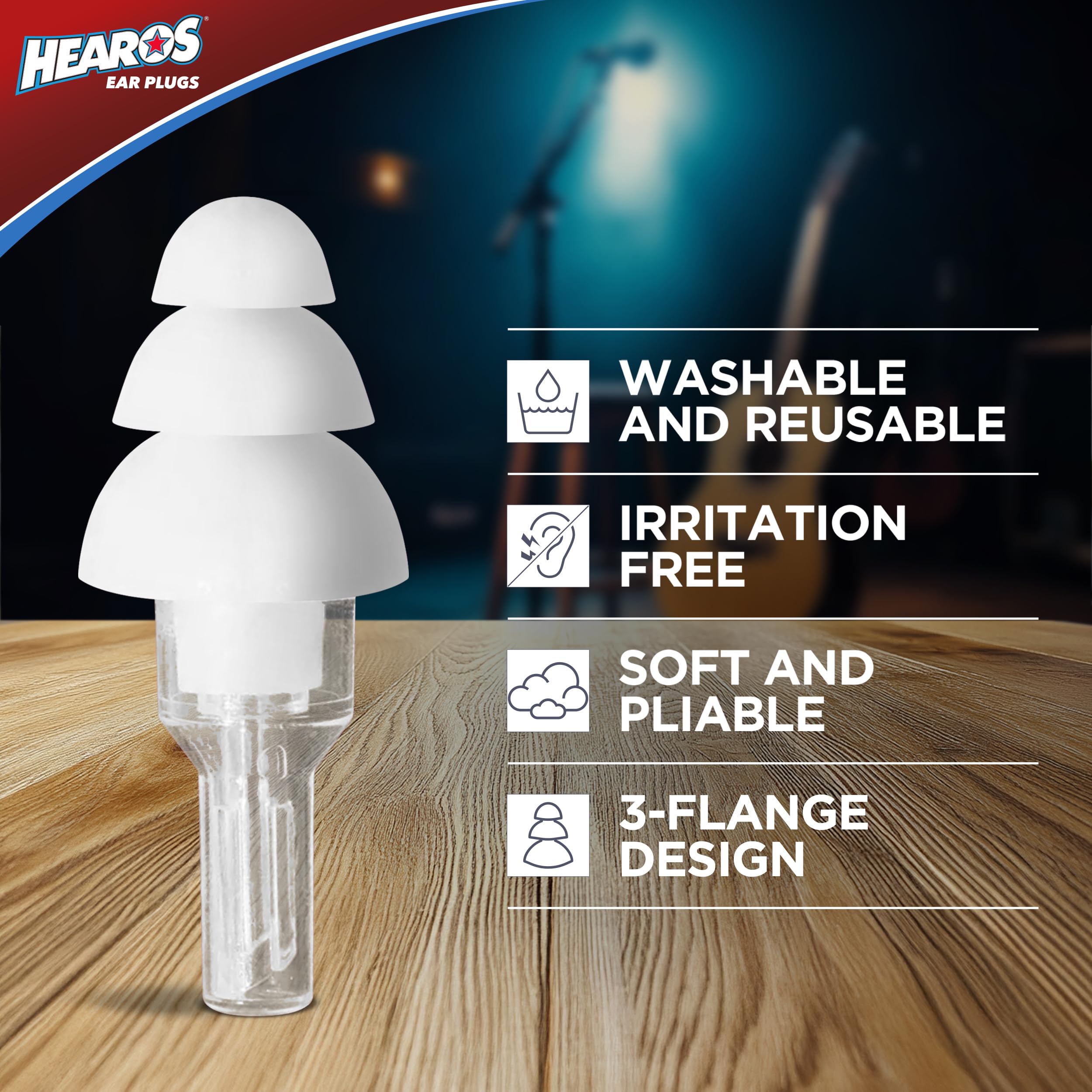 Hearos ear plugs USA-made label emphasizes durability and reliable everyday protection.