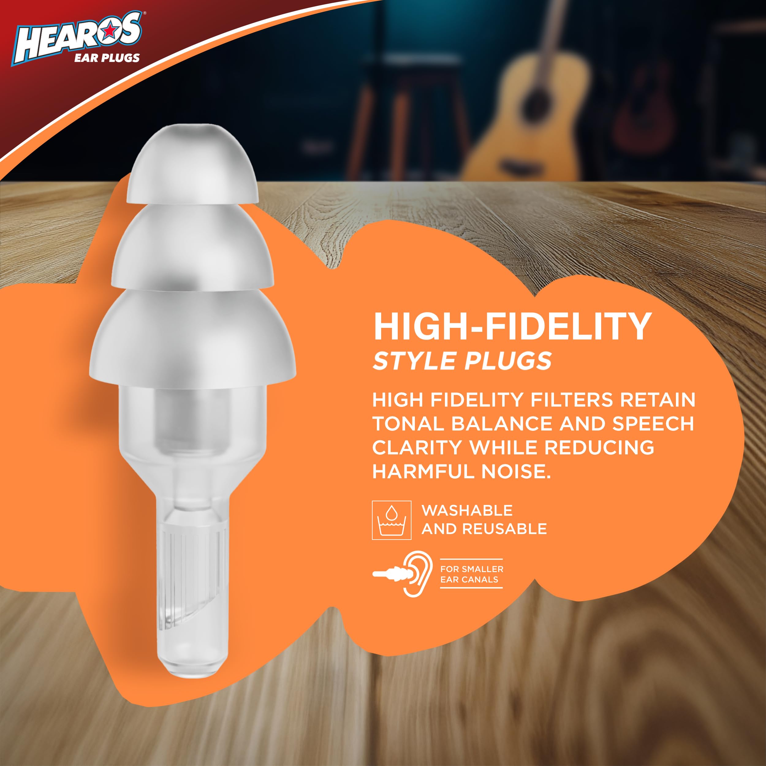 Hearos High Fidelity ear plugs at a concert preserve music detail while reducing noise.