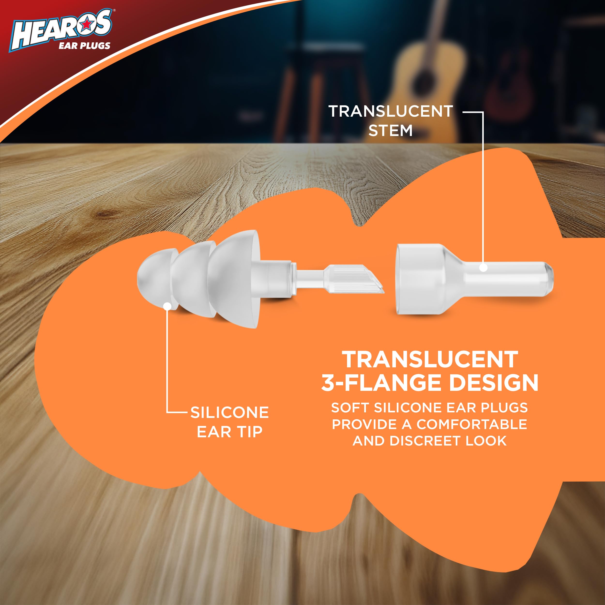 Hearos High Fidelity ear plugs small size for petite ear canals.