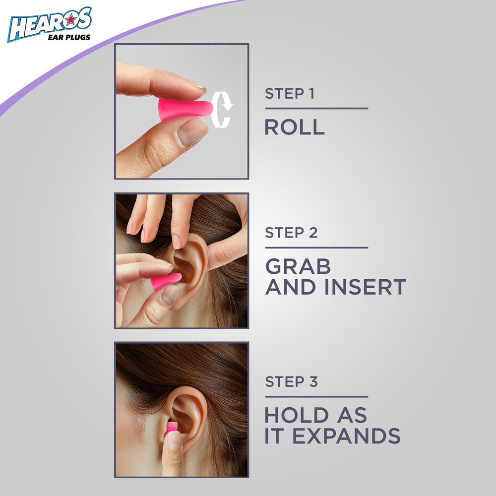 Hearos travel-friendly ear plugs reduce ambient noise during flights.