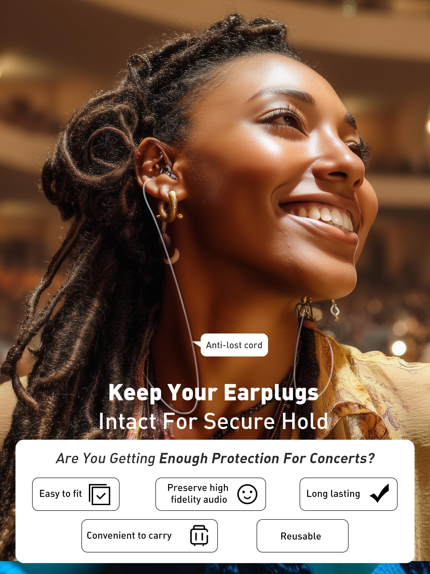 Hearprotek aluminum case with carabiner keeps plugs organized for travel and events