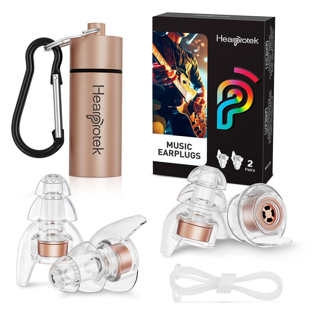 Hearprotek concert ear plugs on display with a two-packs option
