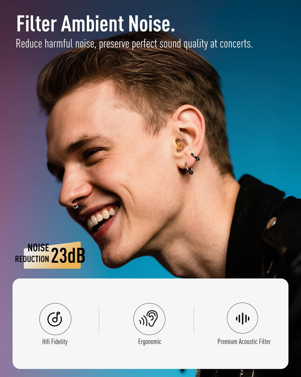 Hearprotek 23 dB sizes for different ears