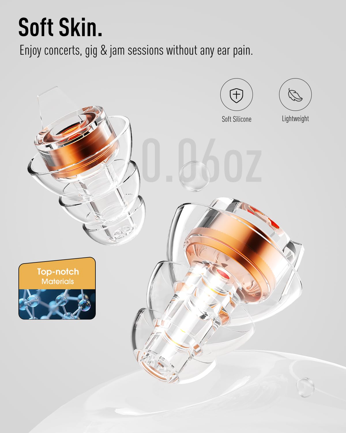 Hearprotek ergonomic curved design shown for secure fit